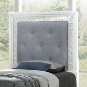 Liberty Furniture 781-BR11HU Reflections - Twin Upholstered Panel Headboard With Lights - Pearl White