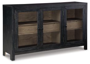 Ashley Furniture A4000508 Lenston - Accent Cabinet with 3 Doors - Black / Gray
