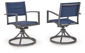 Ashley Furniture PCP326-602A Rocky Creek - Sling Swivel Chair (Set of 2) - Blue / Gray