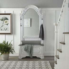 Liberty Furniture 244-OT-2PCS Magnolia Manor - 2 Piece Hall Tree - Antique White