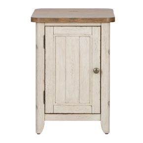 Liberty Furniture 652-OT1022 Farmhouse Reimagined - Door Chair Side Table With Charging Station - White