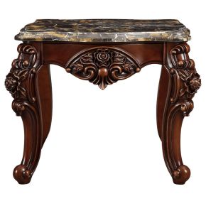 ACME 83072 Forsythia - End Table - Marble & Walnut
