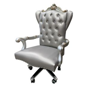 ACME 92822 ACME 92822 Versailles - Executive Office Chair - Silver Synthetic Leather & Antique Platinum