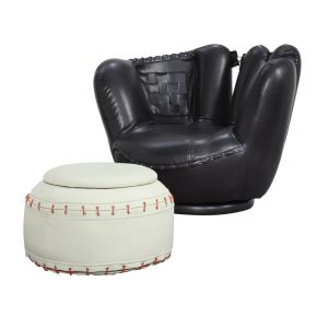 ACME 05522 All Star - Chair & Ottoman (Set of 2) - Black - 36"