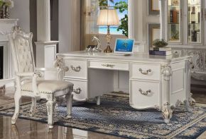 ACME OF01517 Vendome - Executive Writing Desk - Antique Pearl Finish