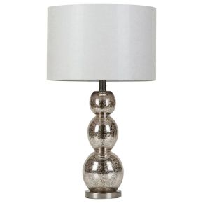 CoasterEssence 901185 Mineta - Drum Shade Stacked Table Lamp - Antique Silver