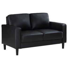 Coaster Fine Furniture 508362 Ruth - Upholstered Track Arm Loveseat - Black