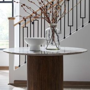 Liberty Furniture 4000-T4747 Kaleidoscope - Round Pedestal Marble Table Top - Brown