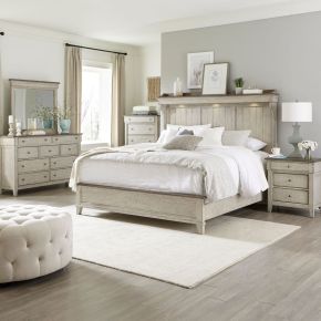 Liberty Furniture 457-BR-CKMDMCN Ivy Hollow - 5 Piece Bedroom Set (California King Mantle Bed, Dresser & Mirror, Chest, Night Stand) - White