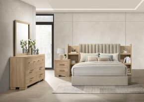 Coaster Fine Furniture 223111Q-S4 Arielle - 4 Piece Queen Bedroom Set - Light Oak