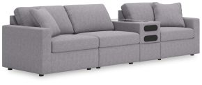 Ashley Furniture 92104S28 Ashley Furniture 92104S28 Modmax - 4-Piece Sectional With Audio System Console - Granite