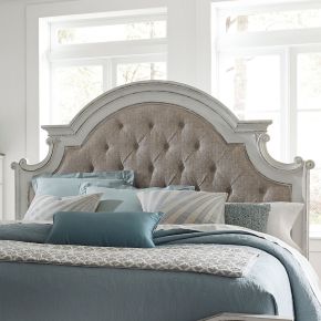 Liberty Furniture 244-BR15HU Liberty Furniture 244-BR15HU Magnolia Manor - King Upholstered Panel Headboard - Antique White