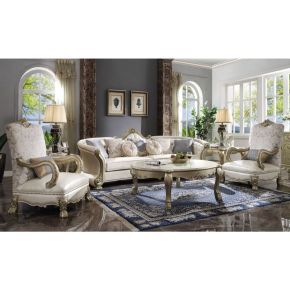 ACME 54875 Dresden II - Sofa - Pearl PU & Gold Patina