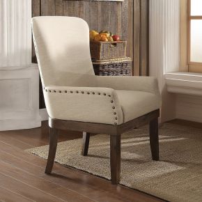 ACME 60743 Landon - Arm Chair - Beige Linen & Salvage Brown