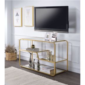 ACME 91395 Astrid - TV Stand - Gold & Mirror