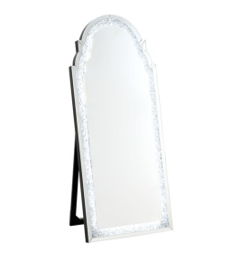 ACME 97982 Noralie - Floor Mirror - Mirrored & Faux Diamonds - 63"