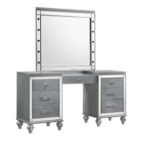New Classic 02-9698S-VM Valentino - Vanity Table & Mirror - Silver