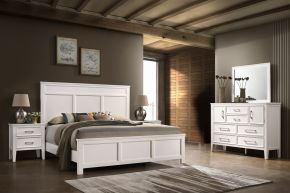 New Classic 00-677W-25N Andover - 6/0 Western King 5 Piece Bedroom Set (Bed & Dresser & Mirror & 2 Nightstands) - White