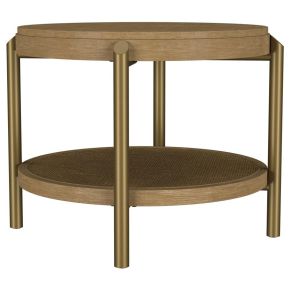 Coaster Fine Furniture 706187 Arini - Round End Side Table With Storage Shelf - Sand Wash