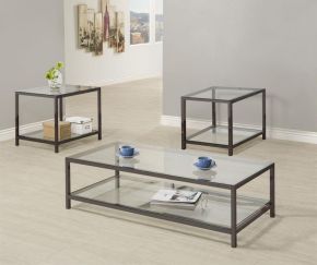 Coaster Fine Furniture 720228-S3 Trini - 3 Piece Coffee And End Table Set - Black