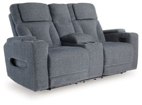 Signature Design by Ashley® PC4980218 Studio Cave - Power Reclining Loveseat with Console - Steel