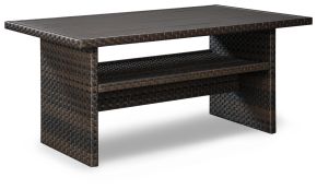 Ashley Furniture P455-625 Easy Isle - RECT Multi-Use Table - Dark Brown / Beige