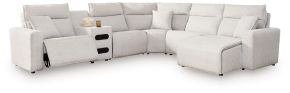 Ashley Furniture 65907S28 Ashley Furniture 65907S28 Modmax II - 6-Piece Power Reclining Sectional With RAF Press Back Power Chaise And Audio Console - Stone