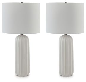 Signature Design by Ashley® L177974 Clarkland - Ceramic Table Lamp (Set of 2) - White
