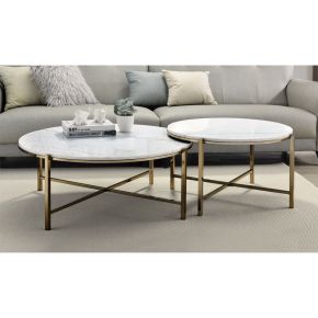 ACME LV02797 Zaidee - Nesting Table Set - Champagne