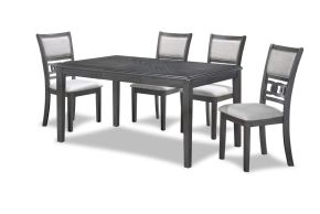 New Classic D1701-160-GRY Gia - 5 Piece Dining Set (Table & 4 Chairs) - Gray