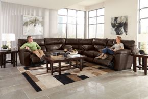 Catnapper 4341-1283/09-3083/09 Milan - Leather Lay Flat Reclining Sofa - Dark Brown