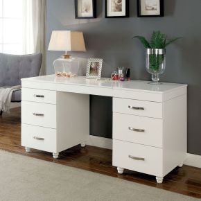 Furniture of America CM-DK6103-SET Verviers - Vanity Desk - White