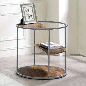 Furniture of America CM4396GY-E Orrin - End Table - Gray / Walnut
