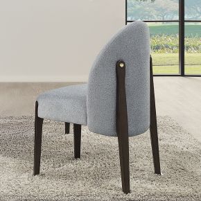ACME DN03941 Clayten - Side Chair (Set of 2) - Gray Fabric & & Espreeso Finish