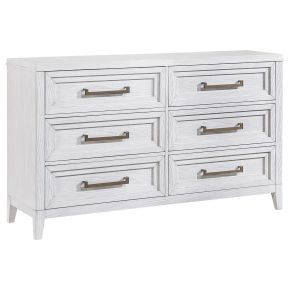 CoasterEveryday 224843 Marielle - 6-Drawer Bedroom Dresser - Distressed White