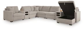 Benchcraft® 68605S80 Benchcraft® 68605S80 ModMax Luxe - 8-Piece Sectional With RAF Corner Chaise With Storage And Audio Consoles - Flint