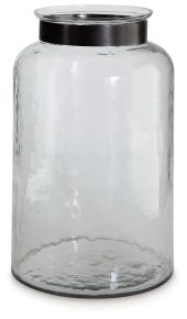 Signature Design by Ashley® A2000586 Lukasvale - Clear / Pewter Finish - Vase 14"