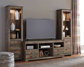 Signature Design by Ashley® W446/68/24(2) Trinell - 3 Pc. - Entertainment Center - 63" TV Stand - Brown