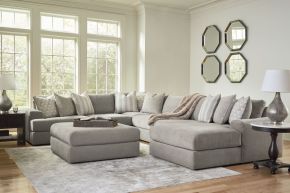 Signature Design by Ashley® 58103/64/46(3)/77/17/08 Avaliyah - Ash - 7 Pc. - 6-Piece Sectional With Raf Corner Chaise, Ottoman