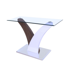 ACME 82867 Forest - End Table - Clear Glass, White & Gray Oak