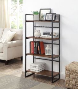 ACME 93084 Taurus - Bookshelf - Rustic Oak & Black Finish