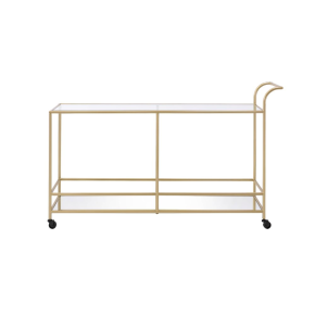 ACME 98425 Kenda - Serving Cart - Clear Glass, Mirrored & Gold