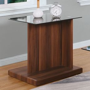 Furniture of America CM4567A-E Mannedorf - End Table - Black / Dark Walnut