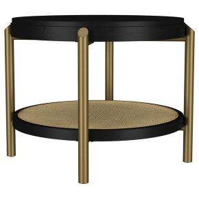 Coaster Fine Furniture 706197 Arini - Round End Side Table With Storage Shelf - Black