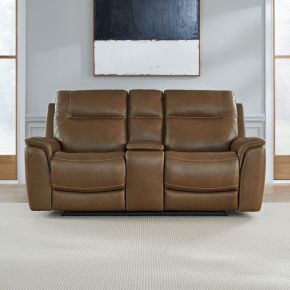 Liberty Furniture 7016CN-23P Collins - Loveseat With Console P3 & ZG - Brown
