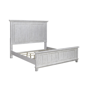 Liberty Furniture 237-BR90C River Place - California King Panel Bed Rails - Riverstone White & Tobacco