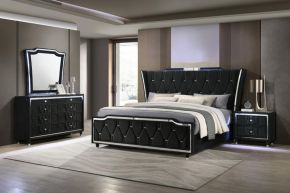 Coaster Fine Furniture 223161KE-S4 Lorient - 4-Piece Eastern King Bedroom Set - Black