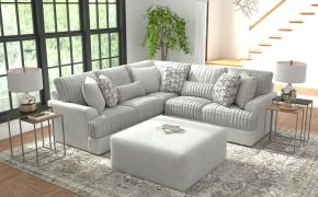 Jackson 3480/62/42/28-18 Titan - 2 Piece Sectional With Comfort Coil Seating, 45" Cocktail Ottoman And 8 Accent Pillows Included - Moonstruck