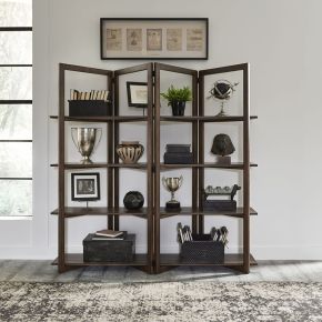 Liberty Furniture 871-HO201 Lennox - Open Bookcase - Dark Brown