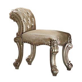ACME 23008 Vendome - Vanity Stool - Fabric, Gold Patina & Bone